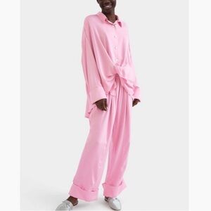 Sleeper Pink Tie Pajama Set Oversized